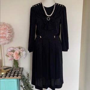 VTG Vintage Fransoise  sailor collar pearl dress